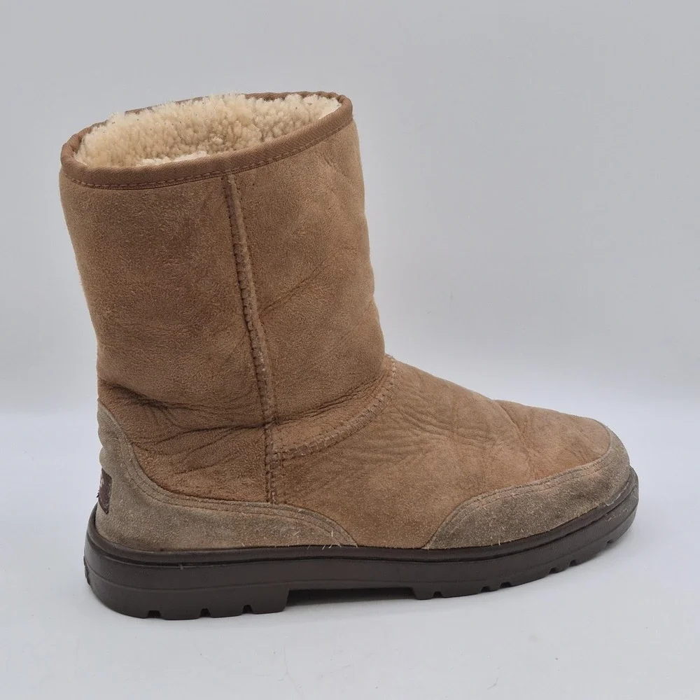 UGG Australia‎ Boots Womens Size 8 Brown Suede Shearling Lined Mid Calf Winter